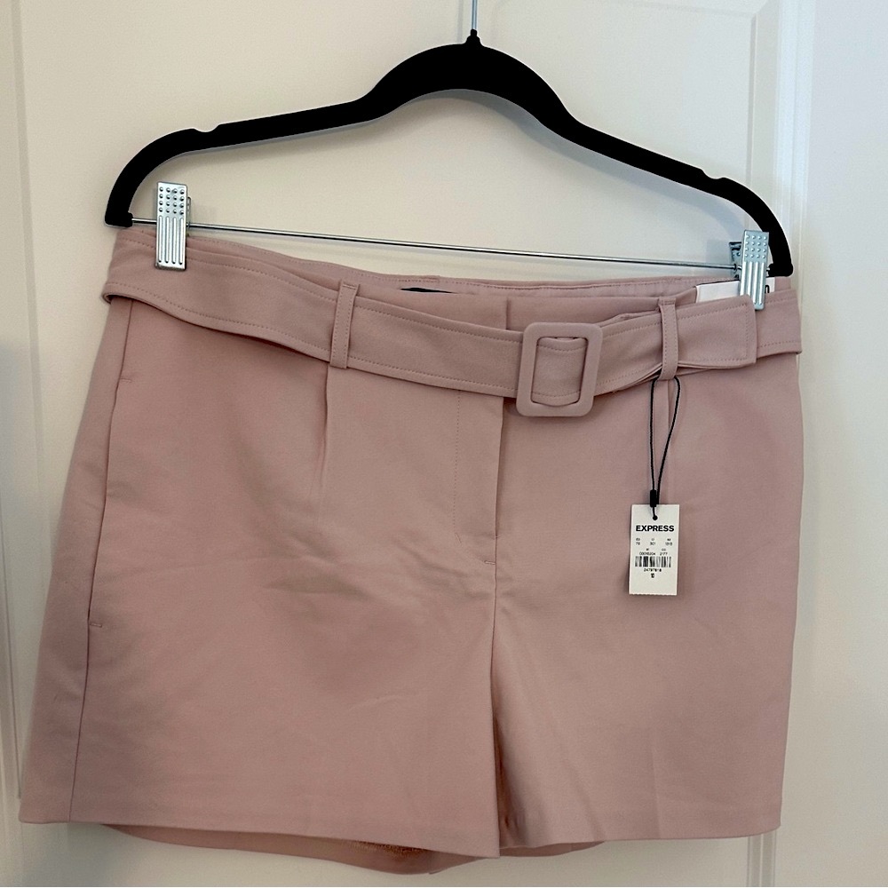 Express - Soft Pink Shorts with Belt - NWT Size 10